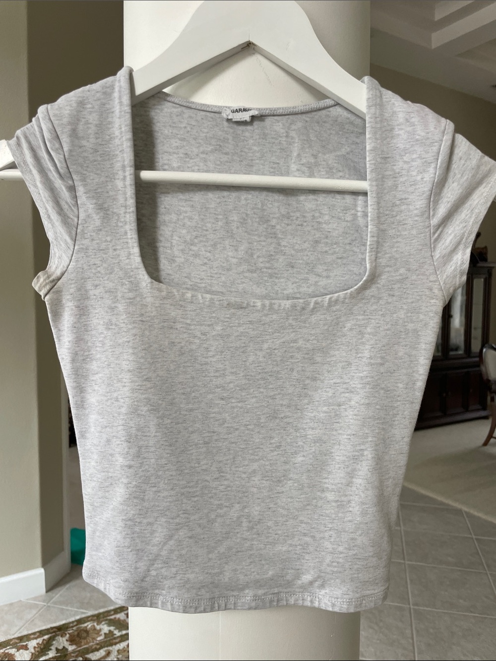 Garage XS Square Neck Heather Gray Women’s Top